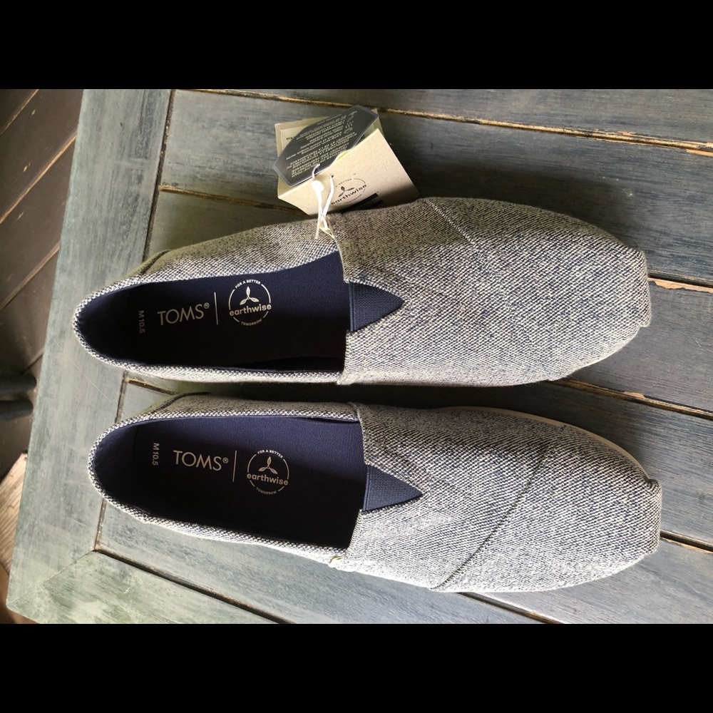 Toms Alpargata Navy Heather Knit Men 10.5 NWT